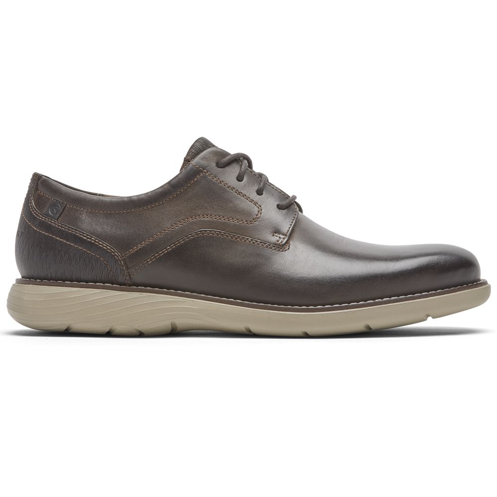Sapatos Oxford Rockport Garett Plain Toe Homem - Marrom Escuro ( 136-ARWPIF )